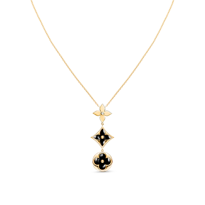[LUXORA]STAR AND SUN ONYX PINK GOLD NECKLACE