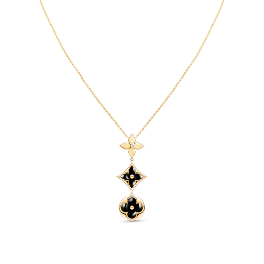 [LUXORA]STAR AND SUN ONYX PINK GOLD NECKLACE