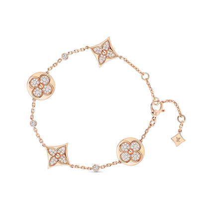 [LUXORA]STAR AND SUN 4 MOTIFS GOLD DIAMONDS BRACELET
