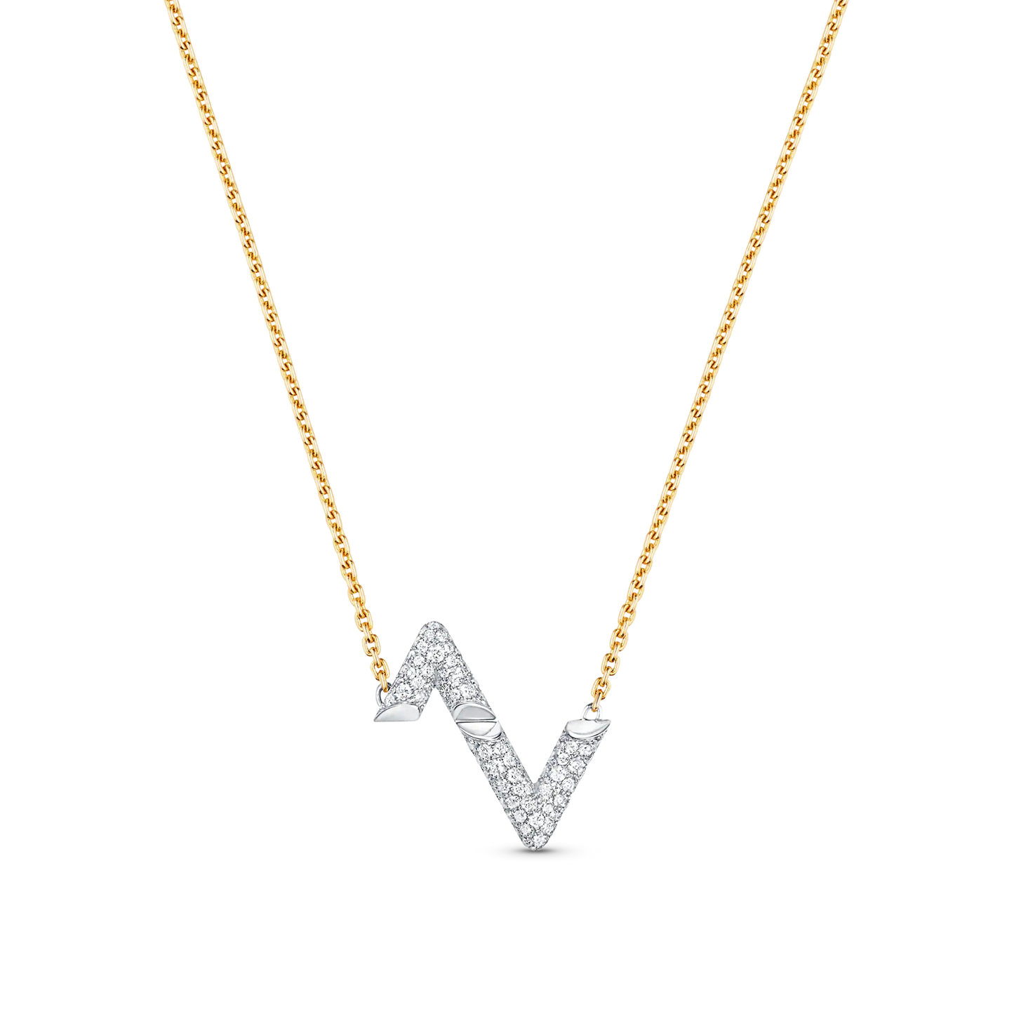 [LUXORA]VOLT SILVER DIAMOND PEDANT NECKLACE