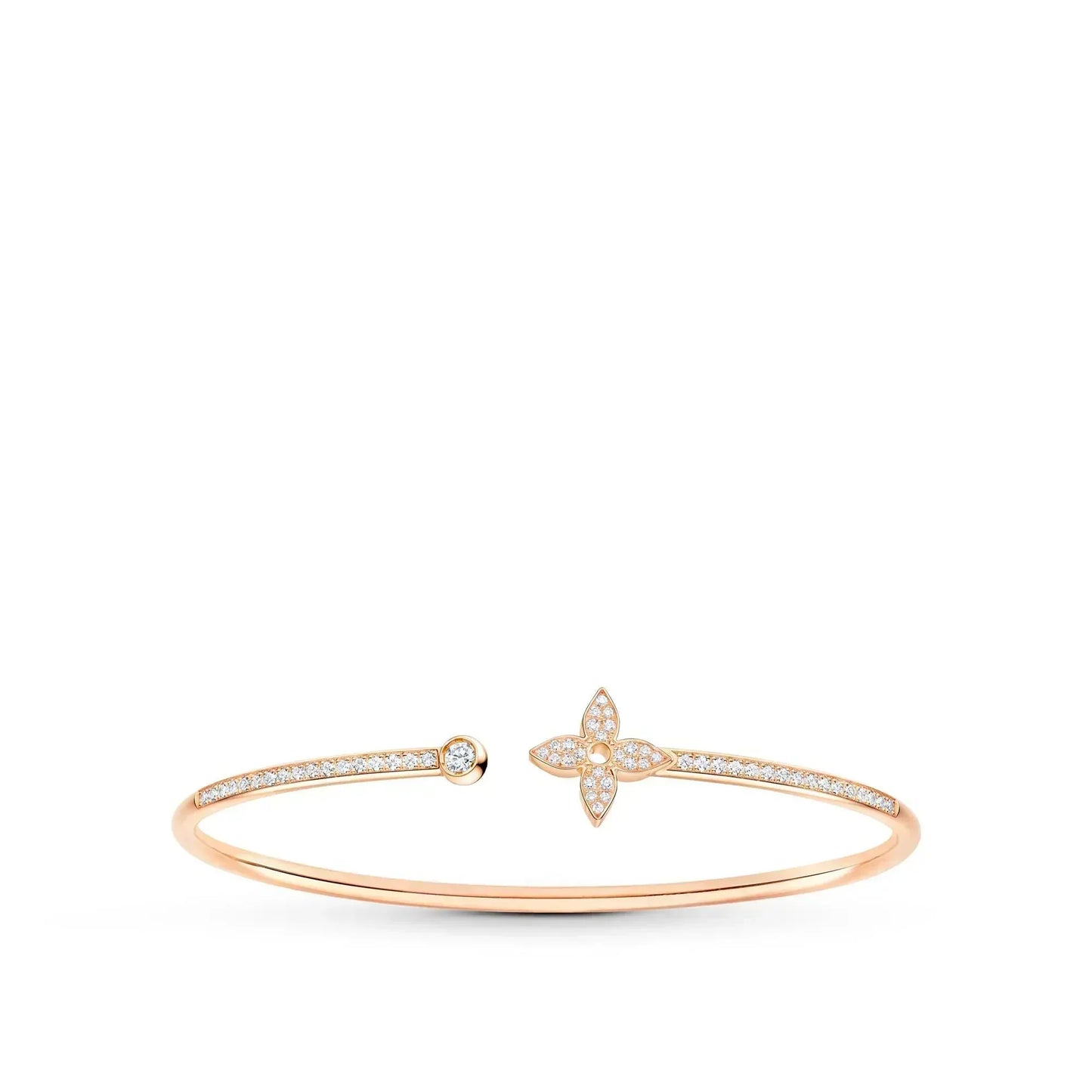 [LUXORA]IDYLLE PINK GOLD OPEN BRACELET DIAMOND PAVED