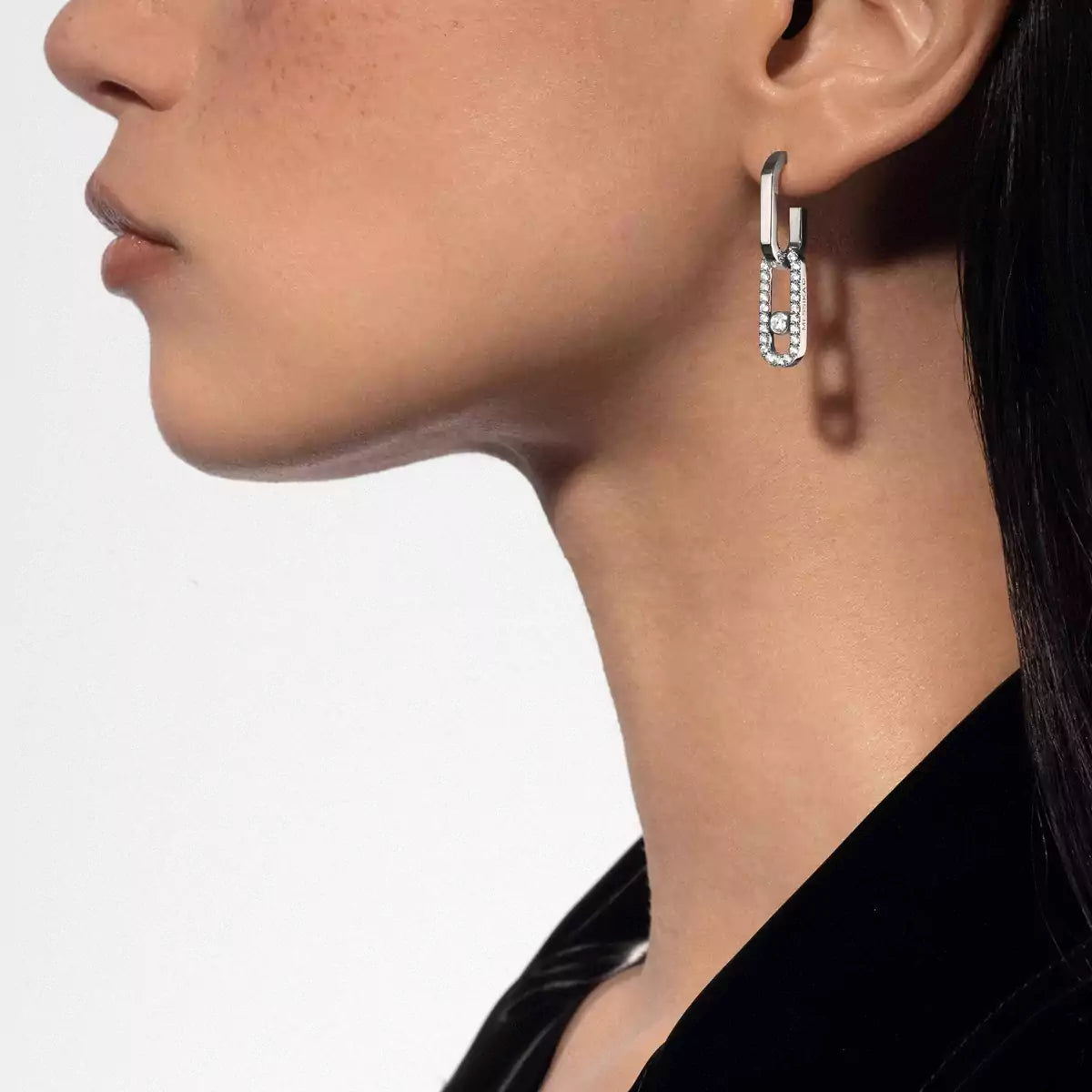 [LUXORA]Move Link Diamond Earrings