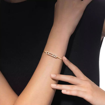[LUXORA]Move Pavé Diamond Bangle Bracelet M
