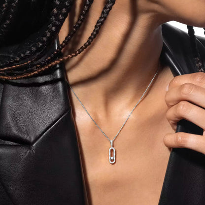 [LUXORA]Move Uno Diamond Necklace in Rose Gold