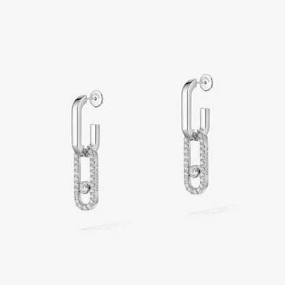 [LUXORA]Move Link Diamond Earrings