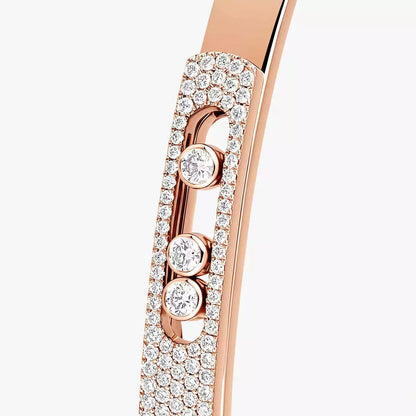 [LUXORA]Move Noa Rose Gold Pavé Diamond Bangle Bracelet