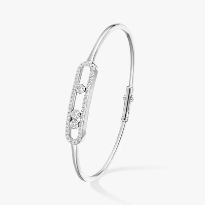 [LUXORA]Move Pavé Diamond Bangle Bracelet M