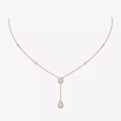 [LUXORA]Gold Diamond Tie Necklace