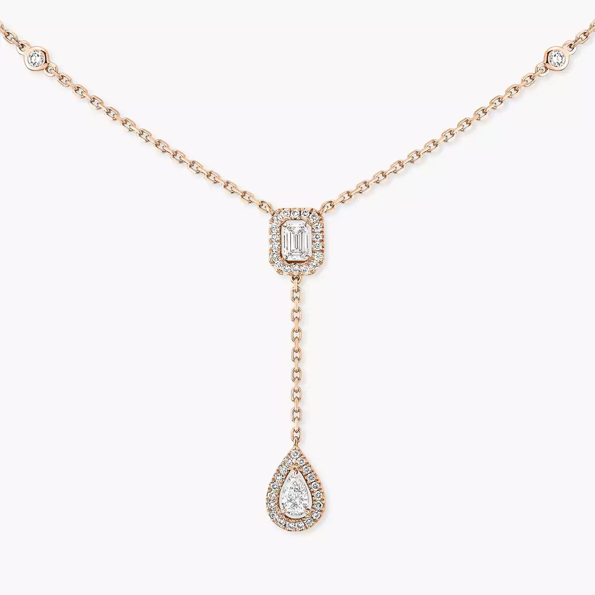 [LUXORA]Gold Diamond Tie Necklace