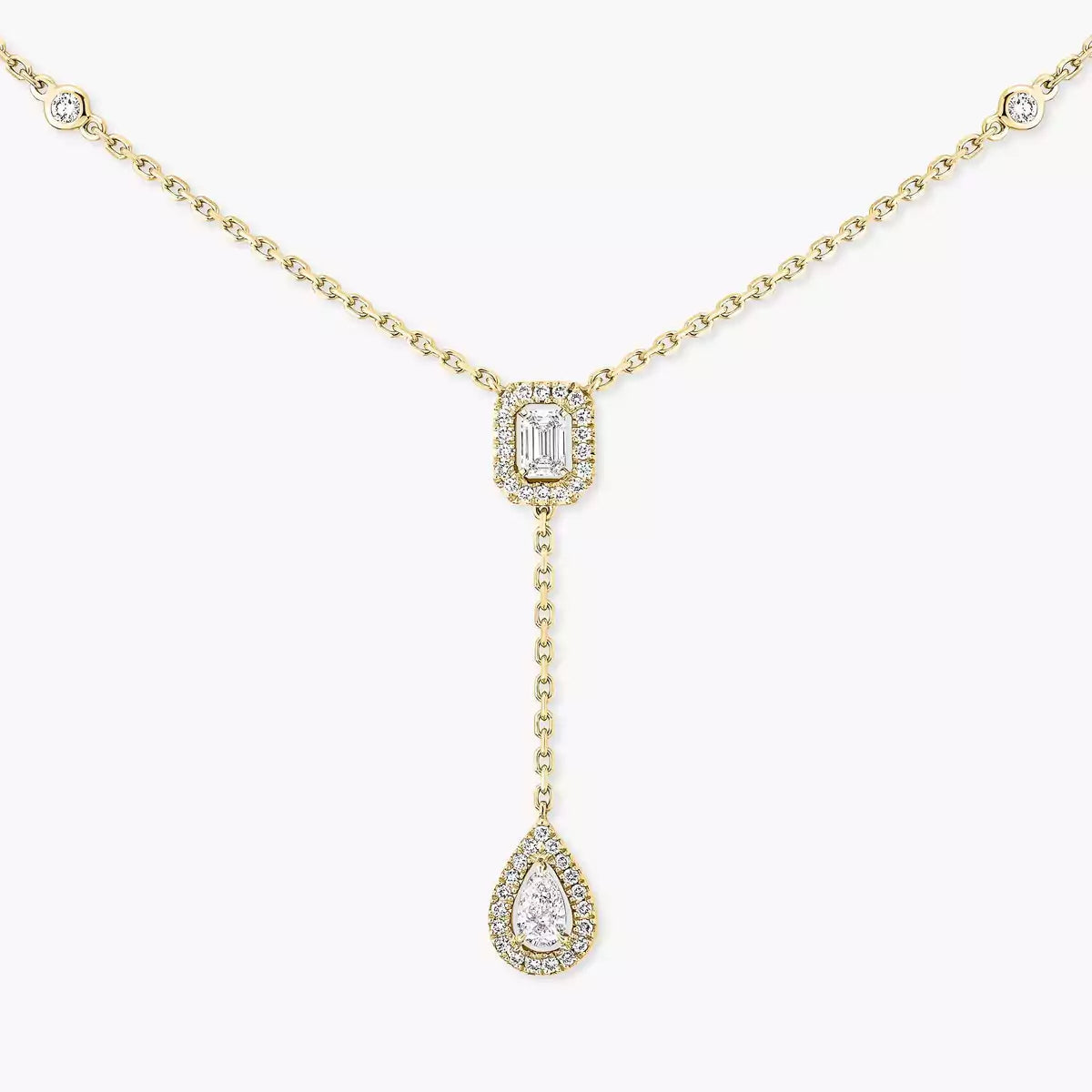 [LUXORA]Gold Diamond Tie Necklace