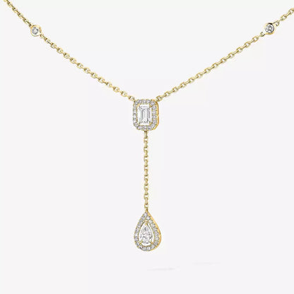 [LUXORA]Gold Diamond Tie Necklace