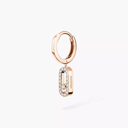 [LUXORA]Move Uno Single Diamond Hoop Earring