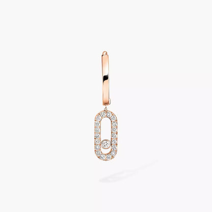 [LUXORA]Move Uno Single Diamond Hoop Earring