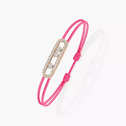 [LUXORA]Messika Care(s) pink cord pavé bracelet