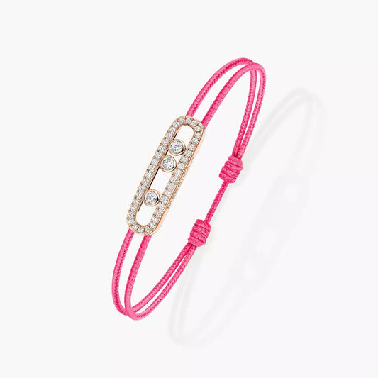[LUXORA]Messika Care(s) pink cord pavé bracelet