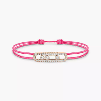 [LUXORA]Messika Care(s) pink cord pavé bracelet