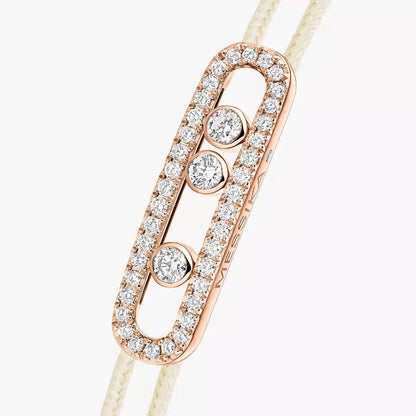 [LUXORA]Messika Care(s) pink cord pavé bracelet