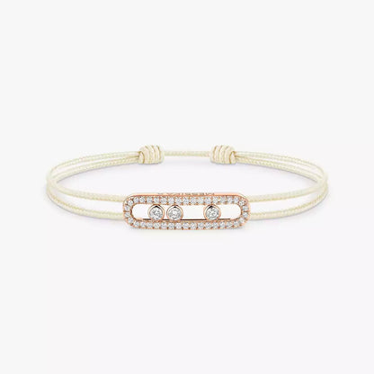 [LUXORA]Messika Care(s) pink cord pavé bracelet