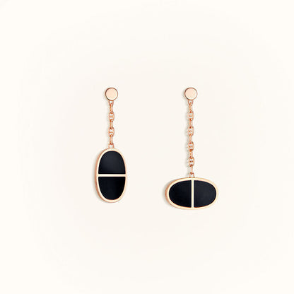 [LUXORA]CHAINE VERSO BLACK CERAMIC EARRINGS