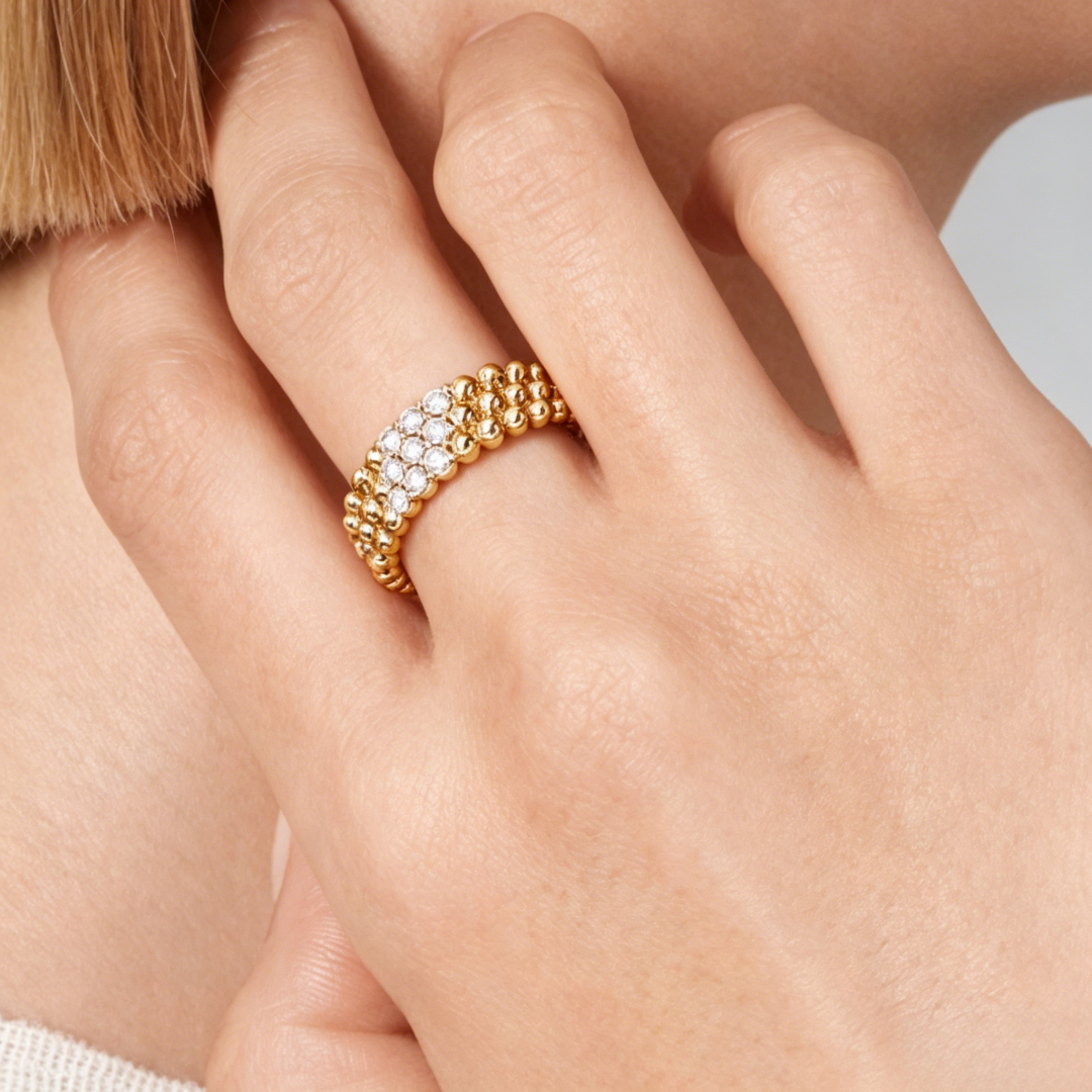 [LUXORA] THREE-ROW DIAMOND RING