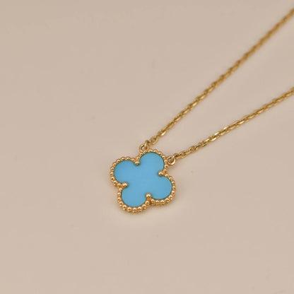 [LUXORA]CLOVER 15MM VINTAGE TURQUOISE NECKLACE