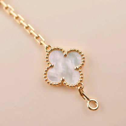 [LUXORA]CLOVER WHITE PEARL MOP 5 MOTIF BRACELET COLLECTION