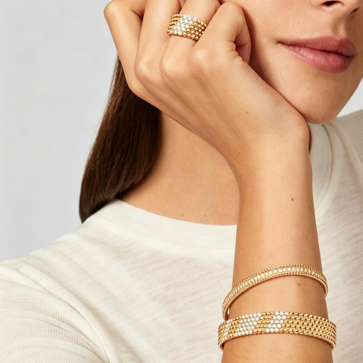 [LUXORA]  FIVE-ROW DIAMOND BRACELET