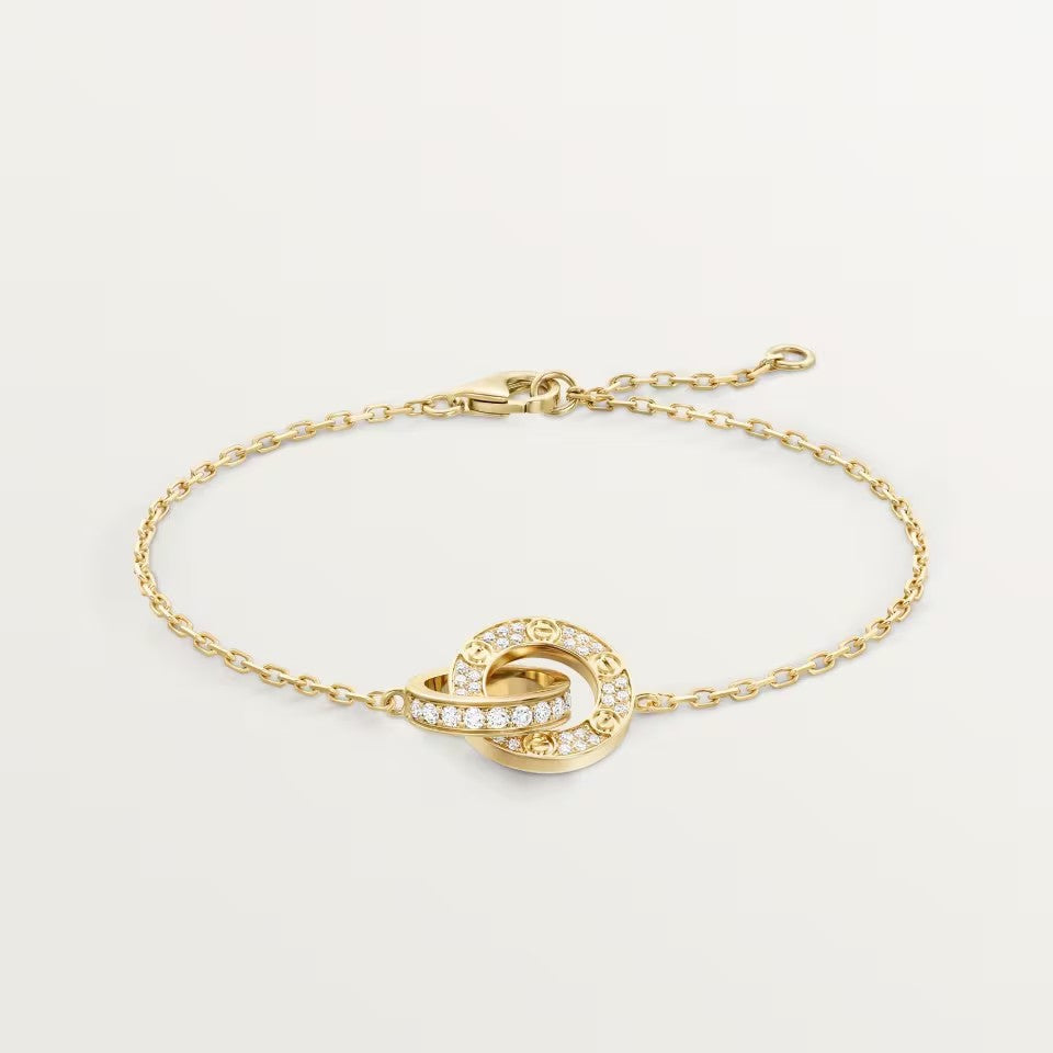 [⭐JeweliWhal]LOVE DOUBLE RING FULL DIAMOND BRACELET