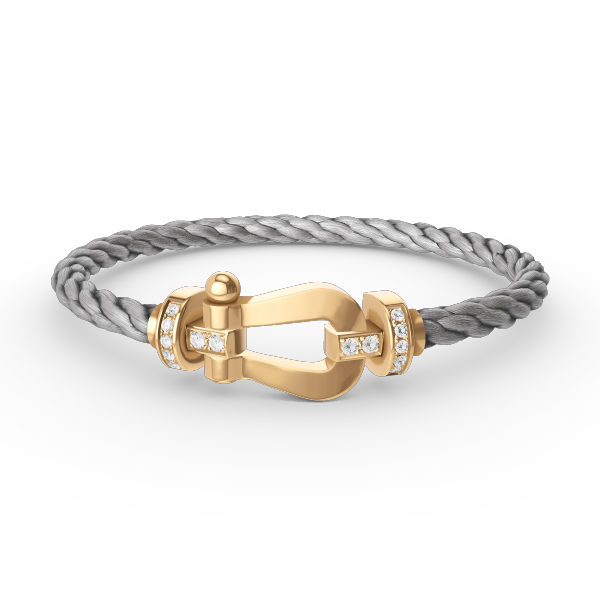 [LUXORA]FORCE LARGE HORSESHOE HALF DIAMOND BRACELET GOLD