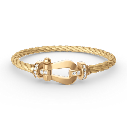 [LUXORA]FORCE LARGE HORSESHOE HALF DIAMOND BRACELET GOLD