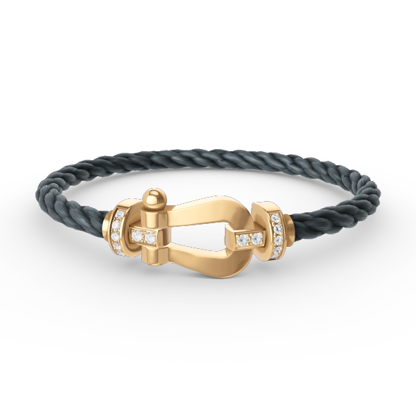 [LUXORA]FORCE LARGE HORSESHOE HALF DIAMOND BRACELET GOLD