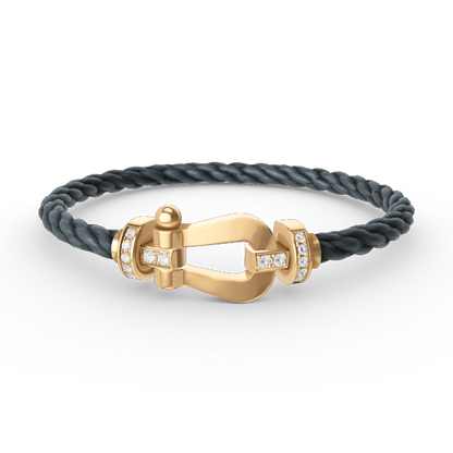 [LUXORA]FORCE LARGE HORSESHOE HALF DIAMOND BRACELET GOLD