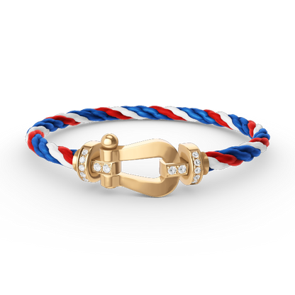 [LUXORA]FORCE LARGE HORSESHOE HALF DIAMOND BRACELET GOLD