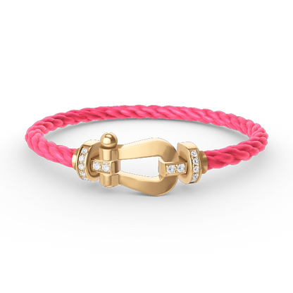[LUXORA]FORCE LARGE HORSESHOE HALF DIAMOND BRACELET GOLD