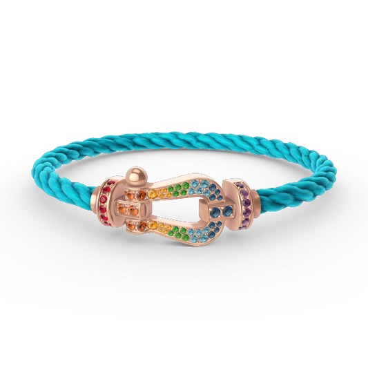 [LUXORA]FORCE LARGE HORSESHOE  COLORED DIAMOND BRACELET ROSE GOLD