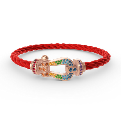 [LUXORA]FORCE LARGE HORSESHOE  COLORED DIAMOND BRACELET ROSE GOLD