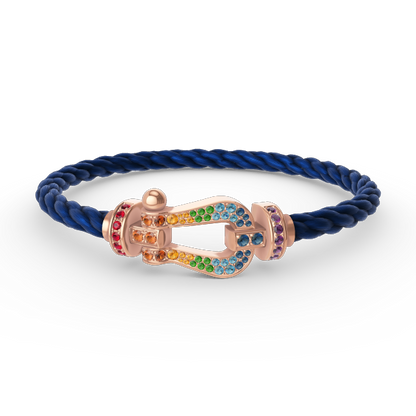 [LUXORA]FORCE LARGE HORSESHOE  COLORED DIAMOND BRACELET ROSE GOLD