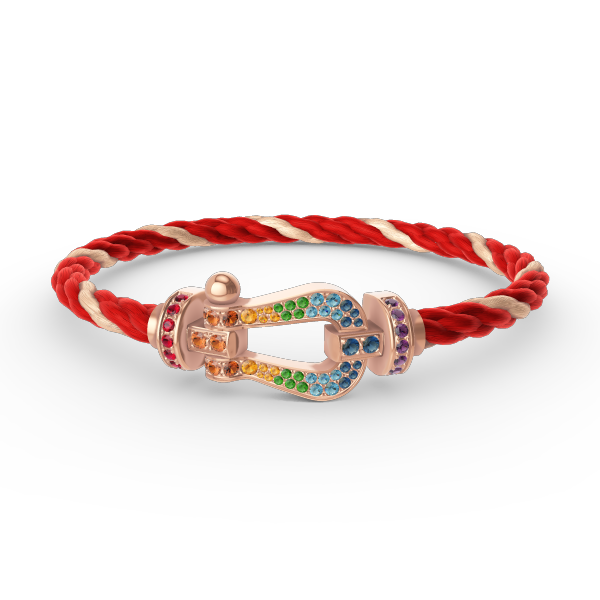 [LUXORA]FORCE LARGE HORSESHOE  COLORED DIAMOND BRACELET ROSE GOLD
