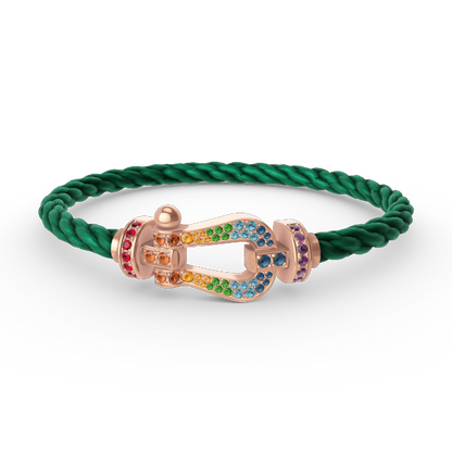 [LUXORA]FORCE LARGE HORSESHOE  COLORED DIAMOND BRACELET ROSE GOLD
