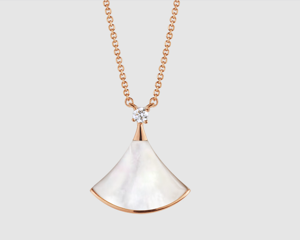 [LUXORA]DREAM NECKLACE WHITE MOP PINK GOLD 1 DIAMOND