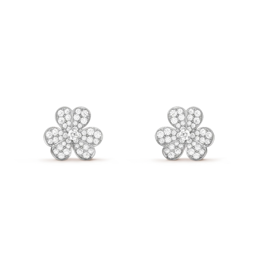[LUXORA]FRIVOLE SILBER BLUMEN DIAMANT OHRRINGE