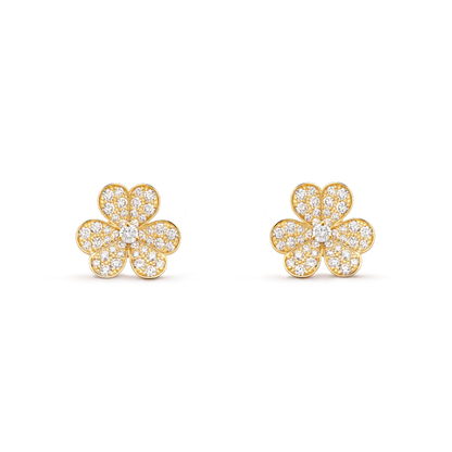 [LUXORA]FRIVOLE GOLD FLOWER DIAMOND EARRINGS
