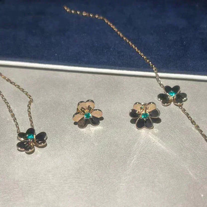 [LUXORA]FRIVOLE  FLOWER MALACHITE EARRINGS