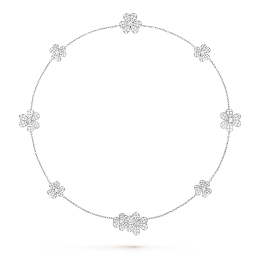 [LUXORA]FRIVOLE SILBER 9 BLUMEN HALSKETTE