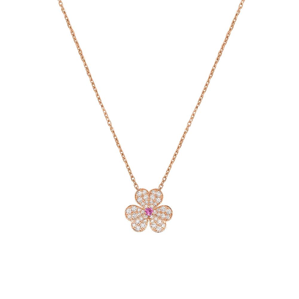 [LUXORA]FRIVOLE ROSE GOLD FLOWER DIAMOND NECKLACE