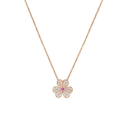 [LUXORA]FRIVOLE ROSE GOLD FLOWER DIAMOND NECKLACE