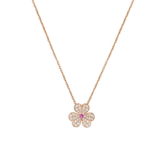 [LUXORA]FRIVOLE ROSÉGOLD BLUMEN DIAMANT HALSKETTE