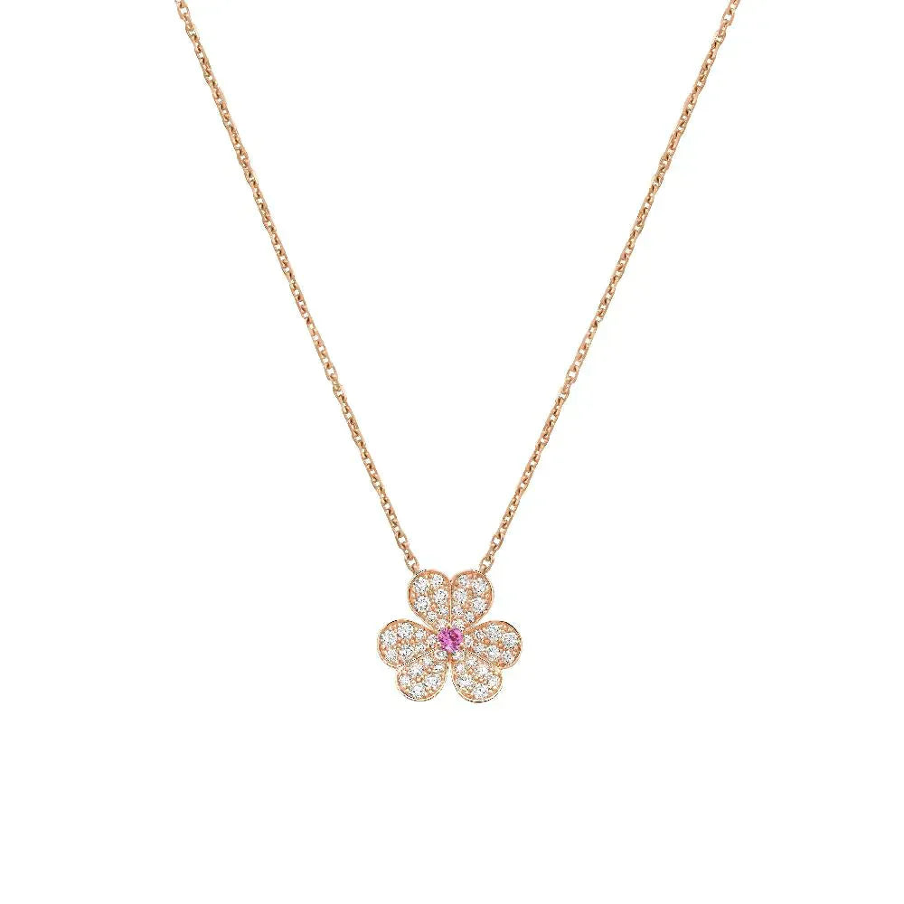 [LUXORA]FRIVOLE ROSE GOLD FLOWER DIAMOND NECKLACE