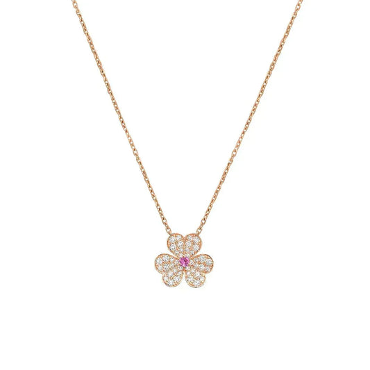 [LUXORA]FRIVOLE ROSÉGOLD BLUMEN-DIAMANTEN-HALSKETTE