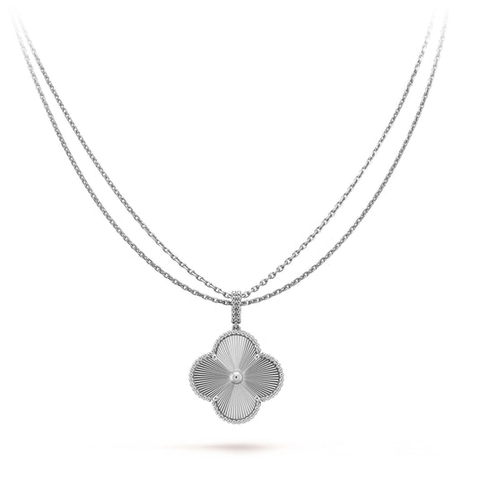 [LUXORA]CLOVER 25MM SILBERNE GROSSE KLEEB LATT-HALSKETTE